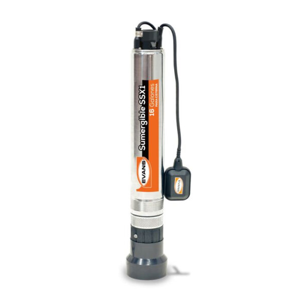 BOMBA EVANS SUMERGIBLE MULTIETAPA 1" H.P. DESCARGA 1 1/4" 115 V C/FLOTADOR