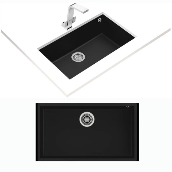 FREGADERO TEKA DE SUBMONTAR SQUARE 72.40 TG B (NEGRO)[115230015]