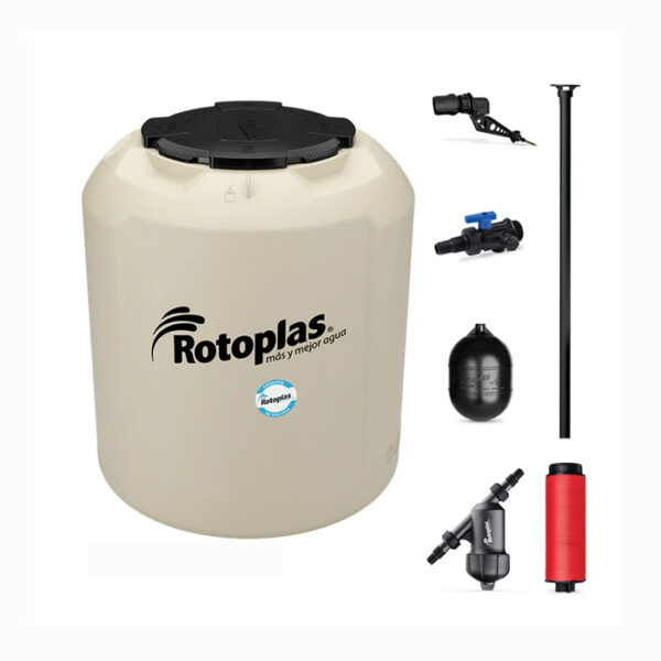 TINACO ROTOPLAS PLUS GDPV BEIGE C/ACCESORIOS 800 LTS.
