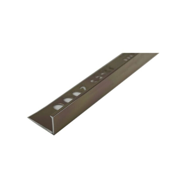 PERFIL L ALUMINIO TILES 12MM X 2.5M CHAMPAGNE BRILLO
