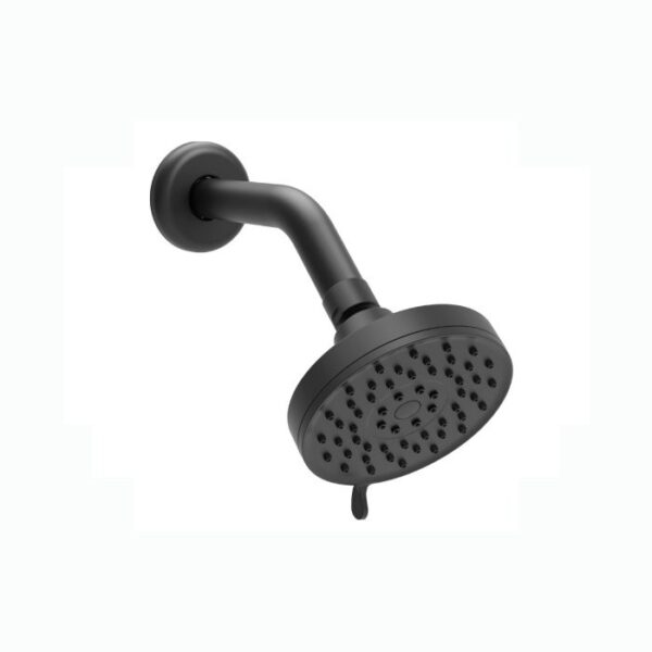 REGADERA URREA C/BRAZO Y CHAPETON REDONDA 3 FUNCIONES NEGRA