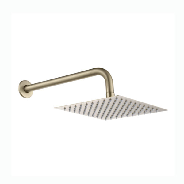 REGADERA DICA C/BRAZO Y CHAPETON CUADRADA 8" DORADO