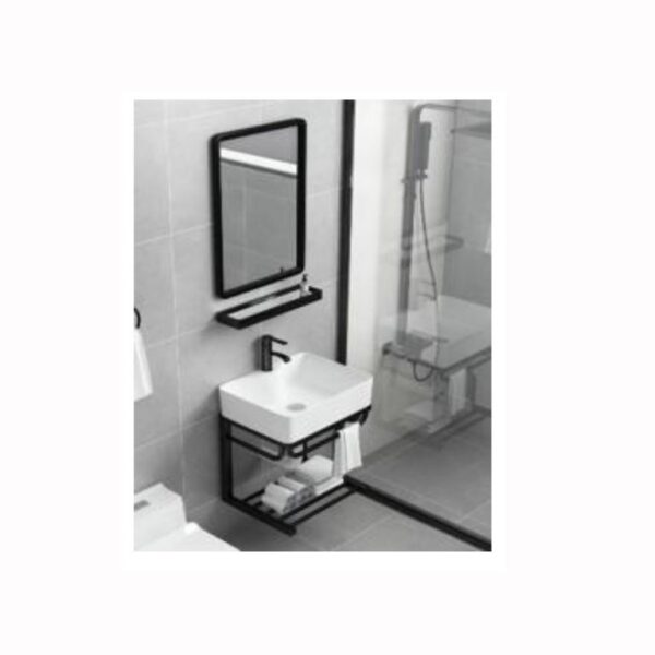 TOCADOR MACHEN ZIRCON 48X37X58 ALUM C/ LAV CERAMICA ESPEJO Y REPISA