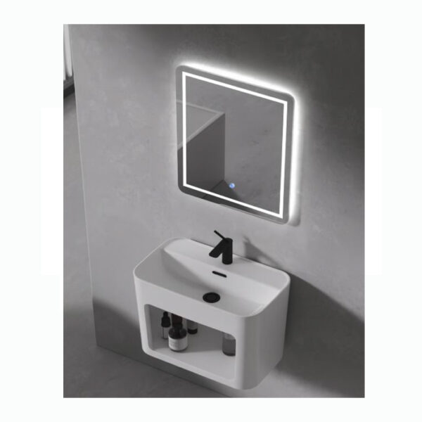 TOCADOR DE  CERAMICA MACHEN KENZA  54X33X41 C/ESPEJO,MONOMANDO Y CONTRA.